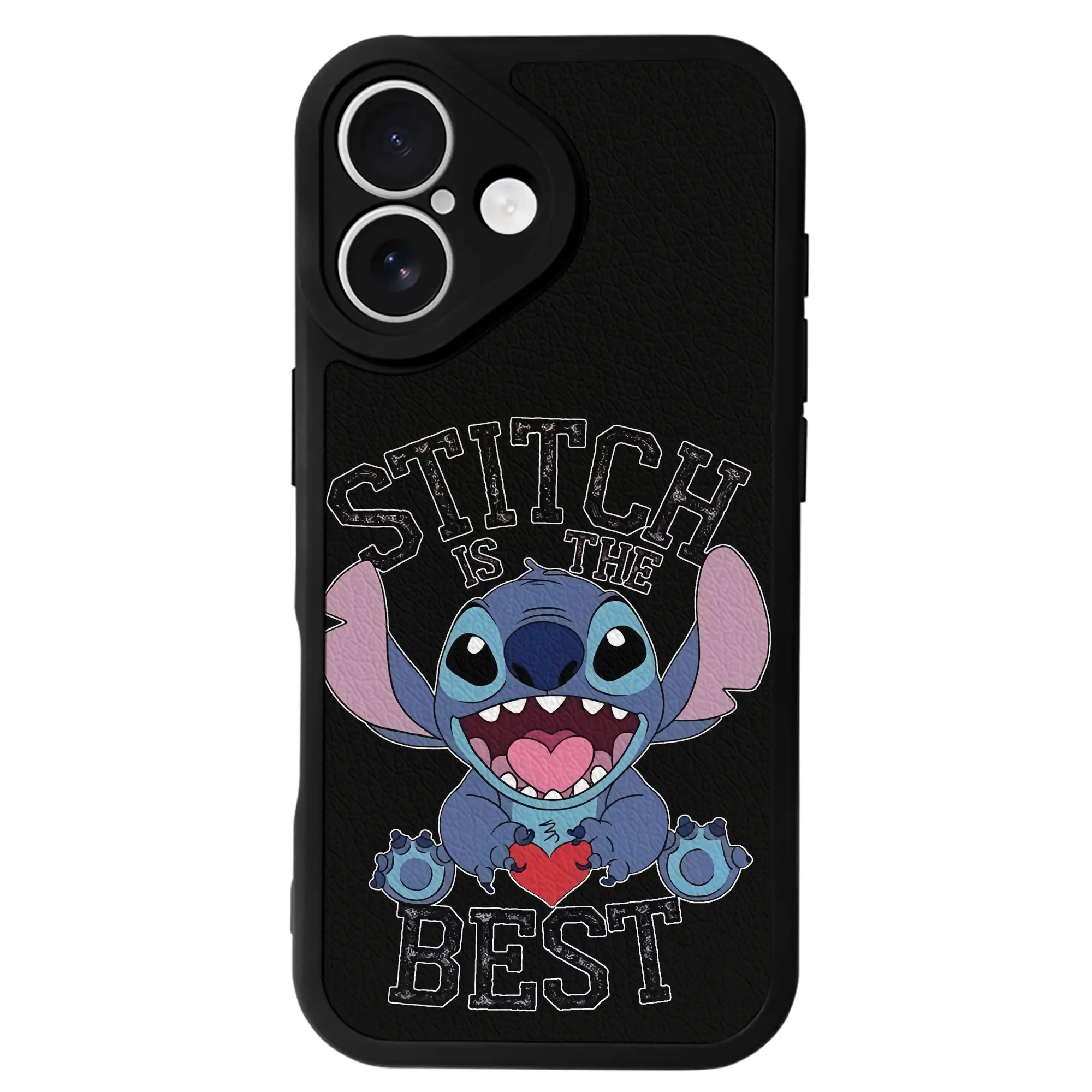 リロ＆スティッチ グッズ スティッチ - IPhone 16シリーズ対応 ・ シリコンスマホケース ・ レザー調 ・ 高精度フィット ・ 耐衝撃 ・ ワイヤレス充電対応 ・ 精密カット